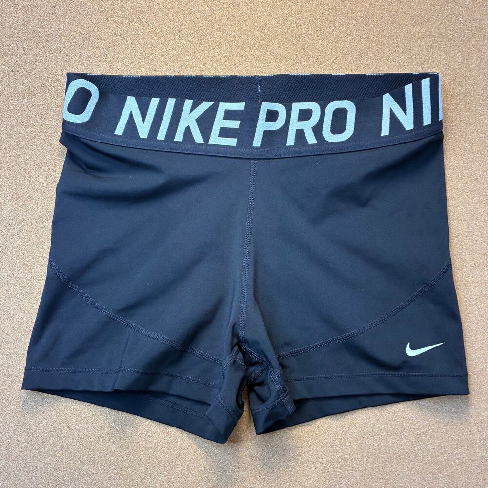 Nike Pro 3" Compression Shorts Black White Dri-FIT Size L